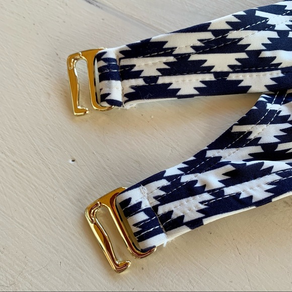 Women's Navy & White Graphic Pattern Molded Bandeau Bikini Top by Xhilaration - Picture 3 of 9